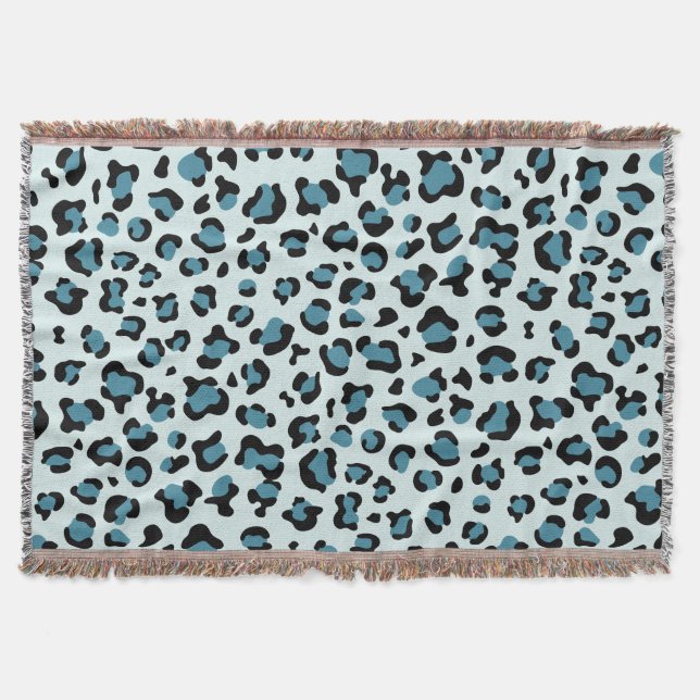 Manta Leopard Print, Leopard Spots, Blue Leopard (Anverso)