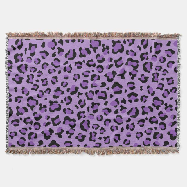 Manta Leopard Print, Leopard Spots, Purple Leopard (Anverso)
