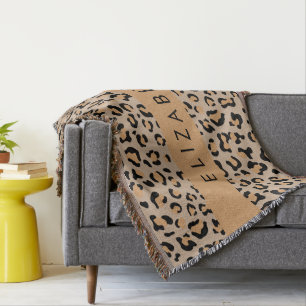 Manta Leopard Print, Spots, Brown Leopard, Tu Nombre