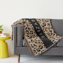 Manta Leopard Print, Spots, Brown Leopard, Tu Nombre