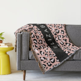 Manta Leopard Print, Spots, Pink Leopard, Tu Nombre