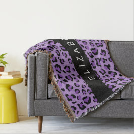 Manta Leopard Print, Spots, Purple Leopard, tu nombre