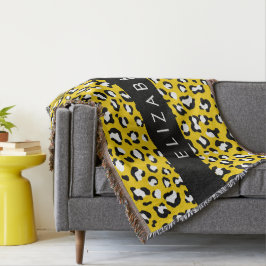 Manta Leopard Print, Spots, Yellow Leopard, tu nombre