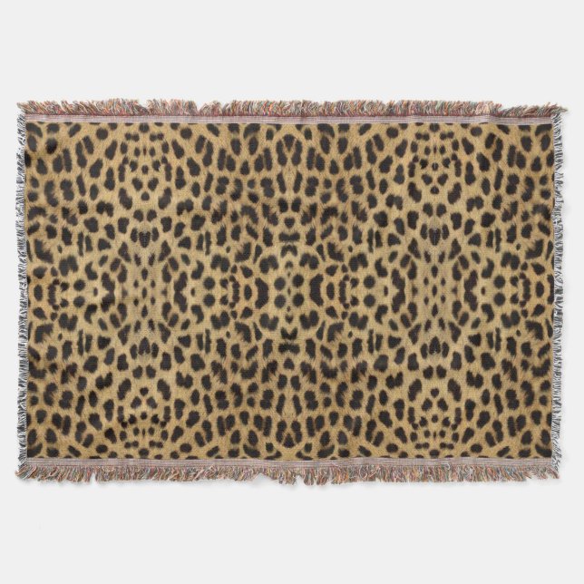 Manta Leopard Print Throw Blanket (Anverso)