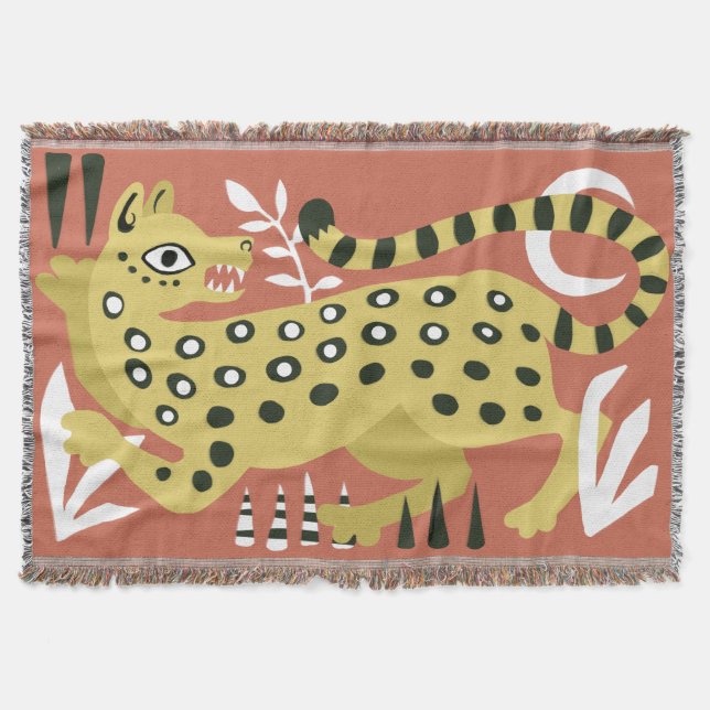 Manta Leopardo abstracto moderno (Anverso)