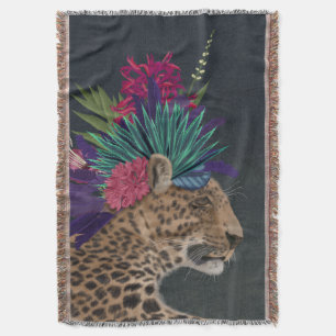Manta Leopardo con cabeza tropical