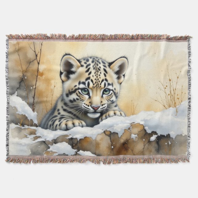Manta Leopardo de la Nieve Bebé (Anverso)