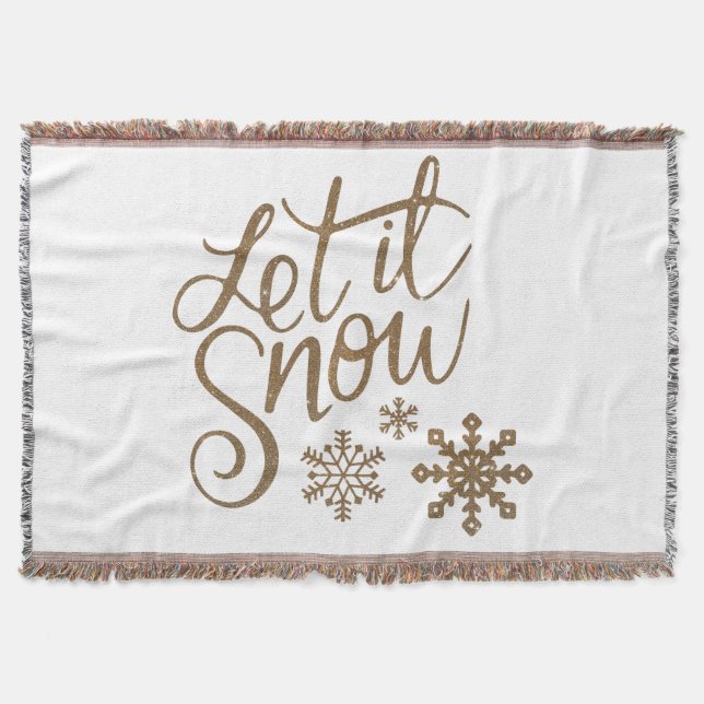 Manta Let It Snow Sherpa Throw Blanket (Anverso)