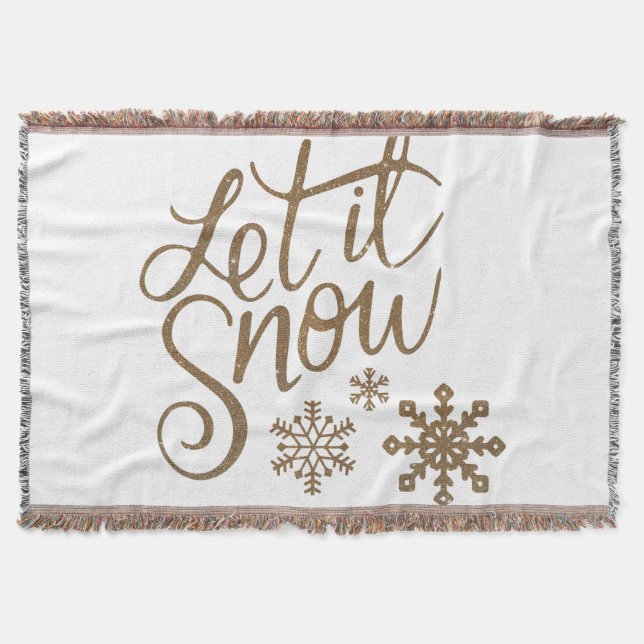 Manta Let It Snow Sherpa Throw Blanket (Anverso)