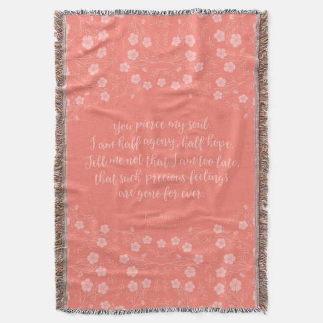 Manta Letra floral Jane Austen Persuasion Love Letter (Frente vertical)