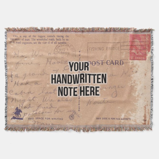 Manta Letra manuscrita personalizado Keepsake sensorial (Anverso)