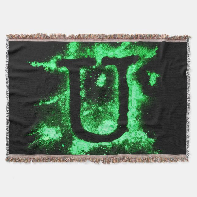 Manta Letra U mayúscula verde alfabeto (Anverso)