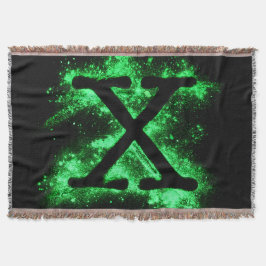 Manta Letra X mayúscula verde alfabeto