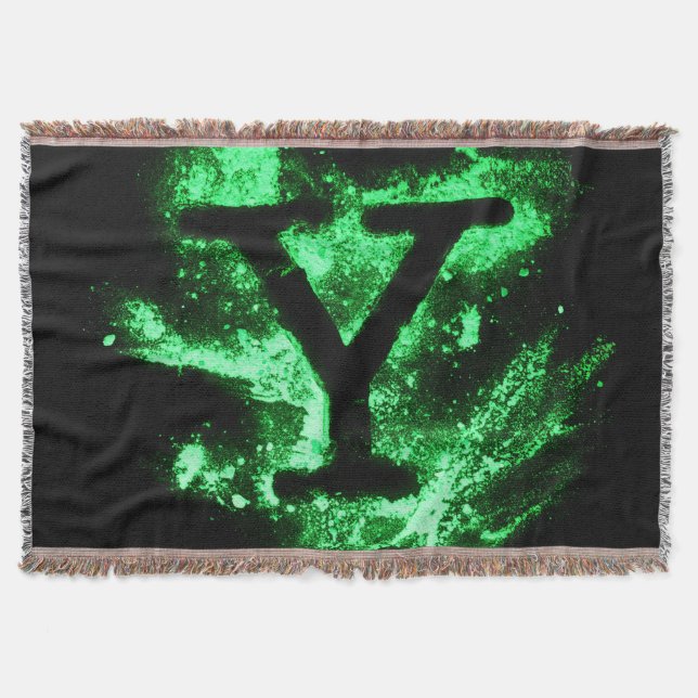 Manta Letra Y mayúscula verde alfabeto (Anverso)