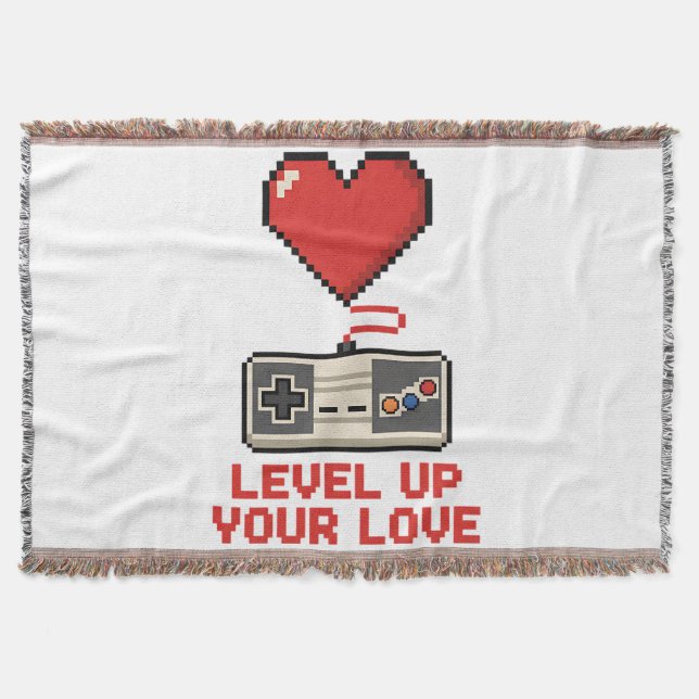 Manta Level Up Your Love, Retro Pixel Gaming Design (Anverso)