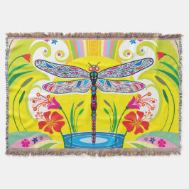 Manta Libélula Radiante y Flores Silvestres