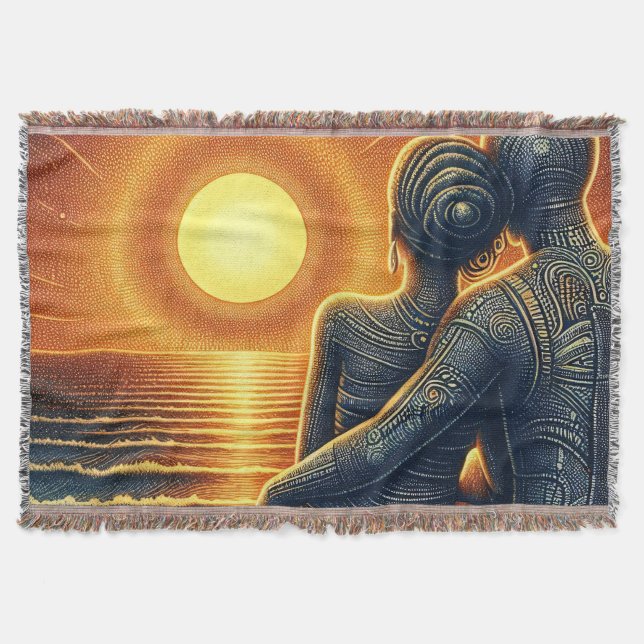 Manta Liebespaar bei Sonnen Untergang am Meer (Anverso)