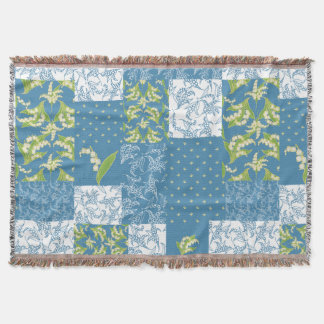 Manta Lily-of-the-Valley Faux Patchwork Blue