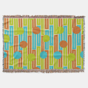 Manta Lime Green, Cinnamon Brown, Turquesa Rectángulos