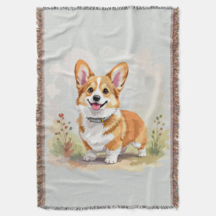 Manta Lindo perro Corgi Galés de Pembroke Rojo