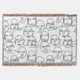 Manta Líneas abstractas modernas se enfrentan a una líne