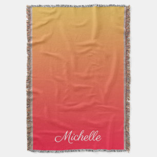 Manta Llama personalizada roja y amarilla oscura