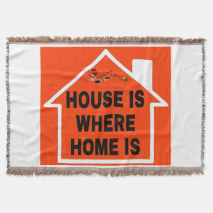MANTA LOGO DE LETRA NEGRA SOBRE FONDO NARANJA HOUSE IS W
