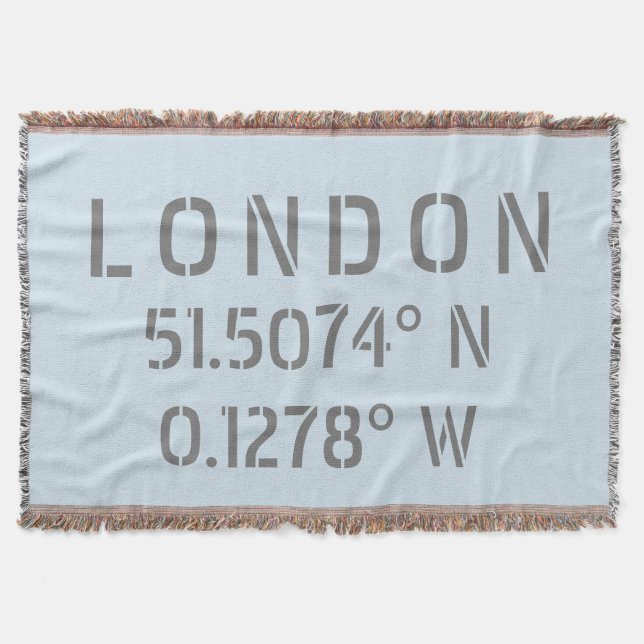 Manta Londres Latitude Longitude Throw Blanket (Anverso)