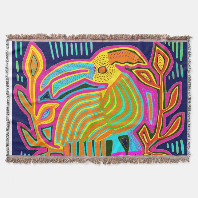 Manta Loro de Arte Popular Tropical (Anverso)