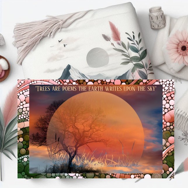Manta Los árboles son poemas que la tierra escribe sobre (Trees are poems the earth writes upon the sky throw blanket)
