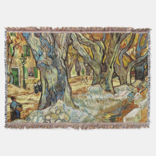 Manta Los Grandes Árboles Del Avión De Vincent Van Gogh (Anverso)