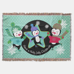 Manta Los Navidades de Penguins Holly Jolly son lanzados