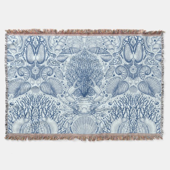 Manta Los tesoros de la playa en azul (Anverso)