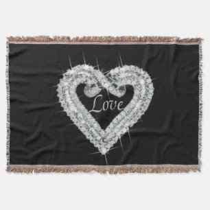Manta Love Diamond Heart Throw Blanket