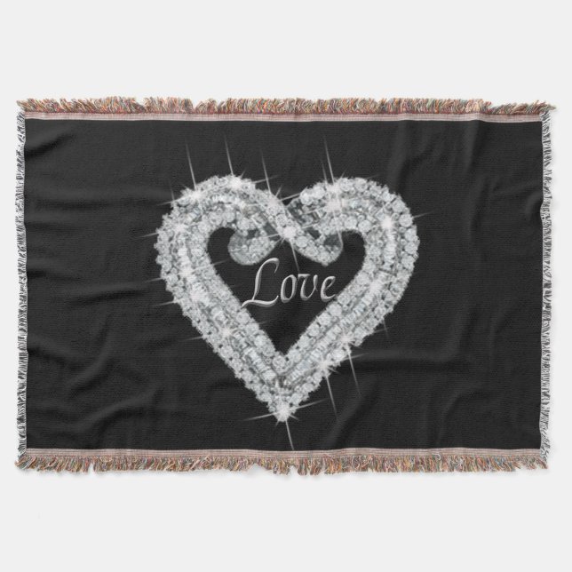 Manta Love Diamond Heart Throw Blanket (Anverso)
