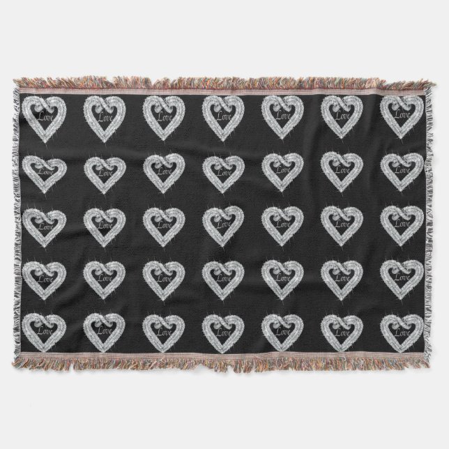 Manta Love Diamond Heart Throw Blanket (Anverso)