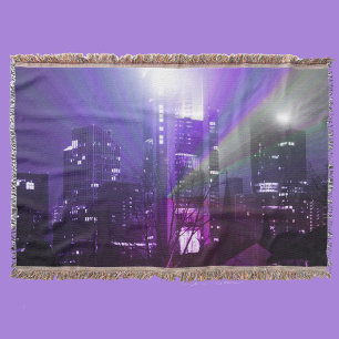 Manta Luces de la ciudad de Fráncfort del Meno - violeta