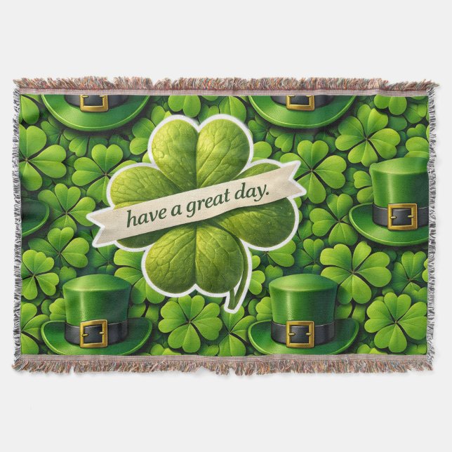 Manta Lucky four leaf clover Saint Patrick's Day Patrick (Anverso)