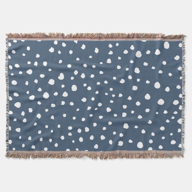 Manta Lugares dálmatas azul de la marina, puntos dálmata (Anverso)