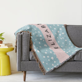 Manta Lugares dálmatas azules, puntos dálmatas, tu nombr