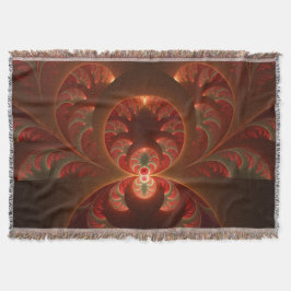 Manta Luminoso abstracto moderno naranja rojo Fractal