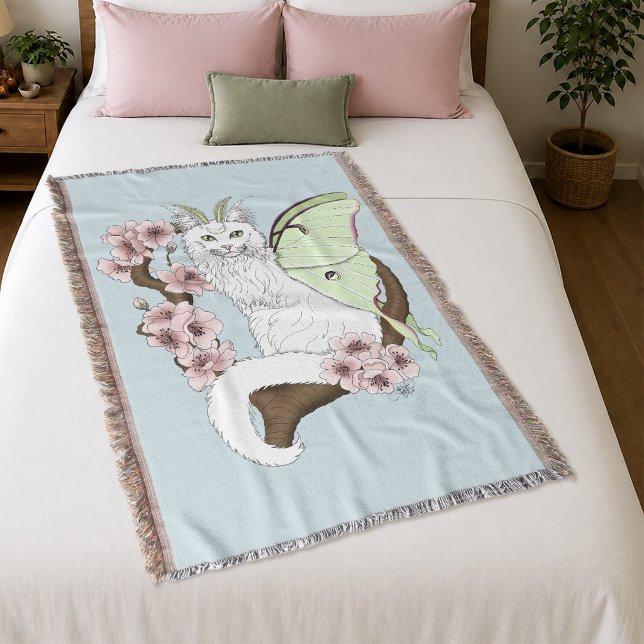Manta Luna Moth Luna Blanco Gato Verde (Subido por el creador)