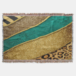 Manta Luxury Emerald & Gold Safari Leopard Zebra Glitter