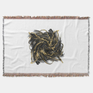Manta Luxury Gold and Black Abstract Marble Ink Flow