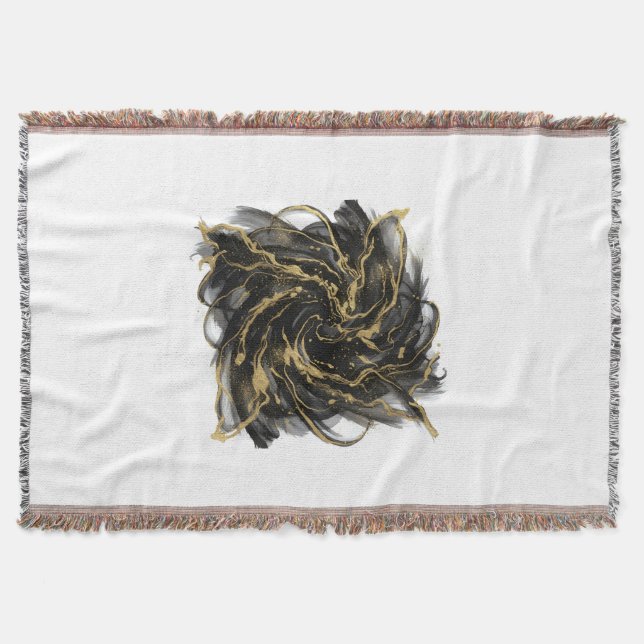 Manta Luxury Gold and Black Abstract Marble Ink Flow (Anverso)