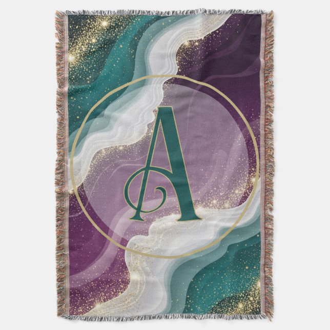 Manta Luxury Gold Glitter Marble Pattern (Frente vertical)