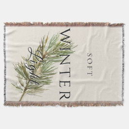 Manta Luz suave de invierno con rama de pino