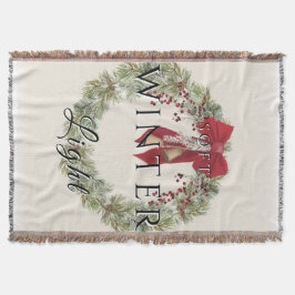 Manta Luz suave de invierno con Wreath Navidad