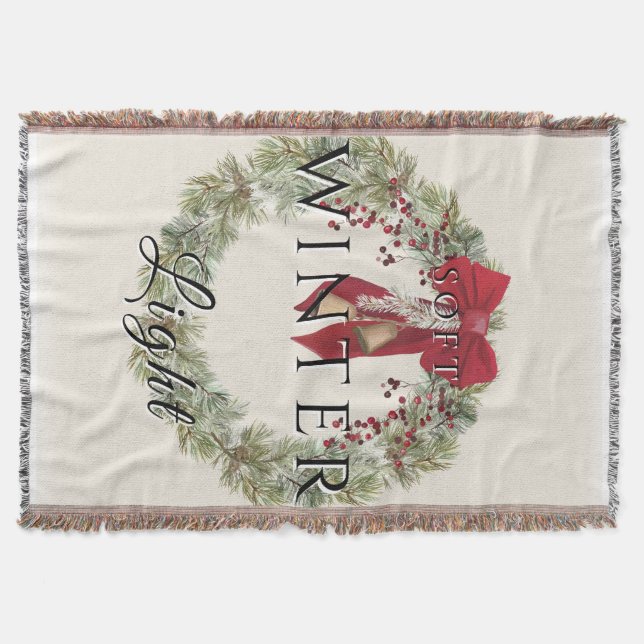 Manta Luz suave de invierno con Wreath Navidad (Anverso)