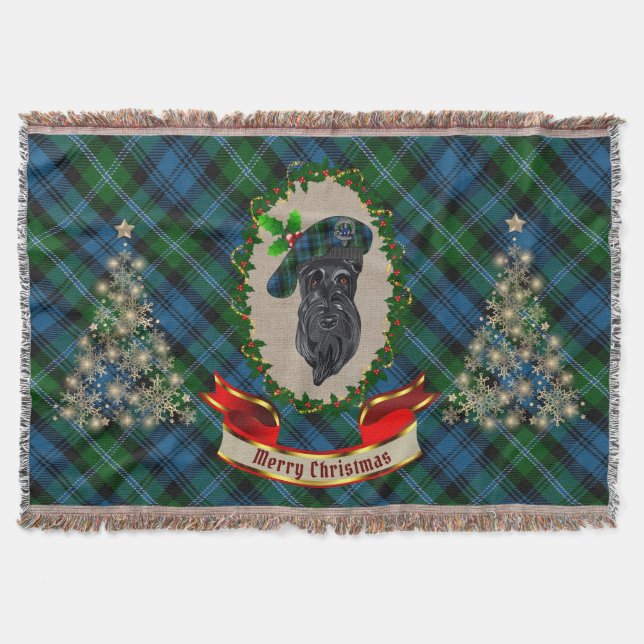 Manta Lyon Scottie Dog Navidades Throw Blanket (Anverso)